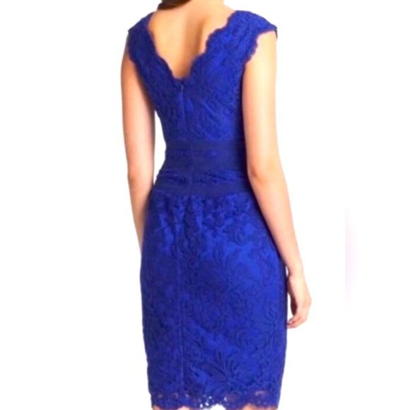 Tadashi Shoji Blue Sheath Dress with Sweetheart Neckline - Picture 4 of 6
